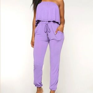 Super comfy, lounge-y jumpsuit, purple, small, NWT